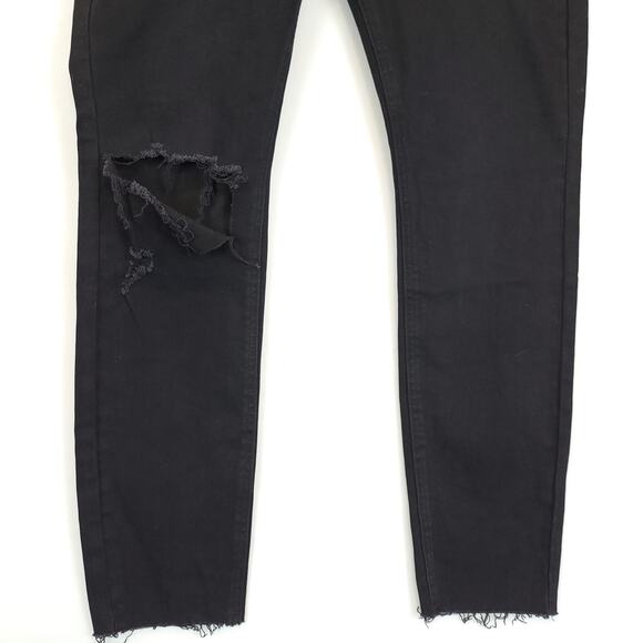 Cavalli Class Ultra Slim Ankle Back Jeans Rip Mid Rise Women 30 Pants Grunge - Picture 15 of 15